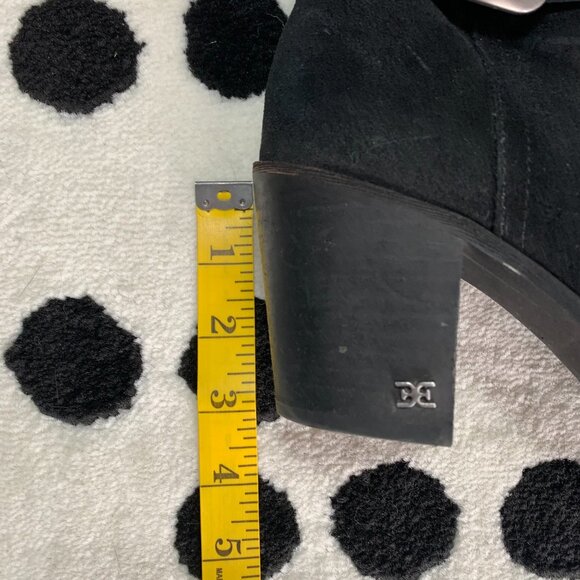 Sam Edelman Ankle Boots Women's 7 Leonia Black Suede Pointy Toe Side Zip Bootie - Picture 13 of 16